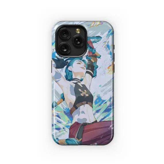 Jinx Arcane Splash Art Phone Case iPhone Samsung Cover Pixel 4064 - Image 1