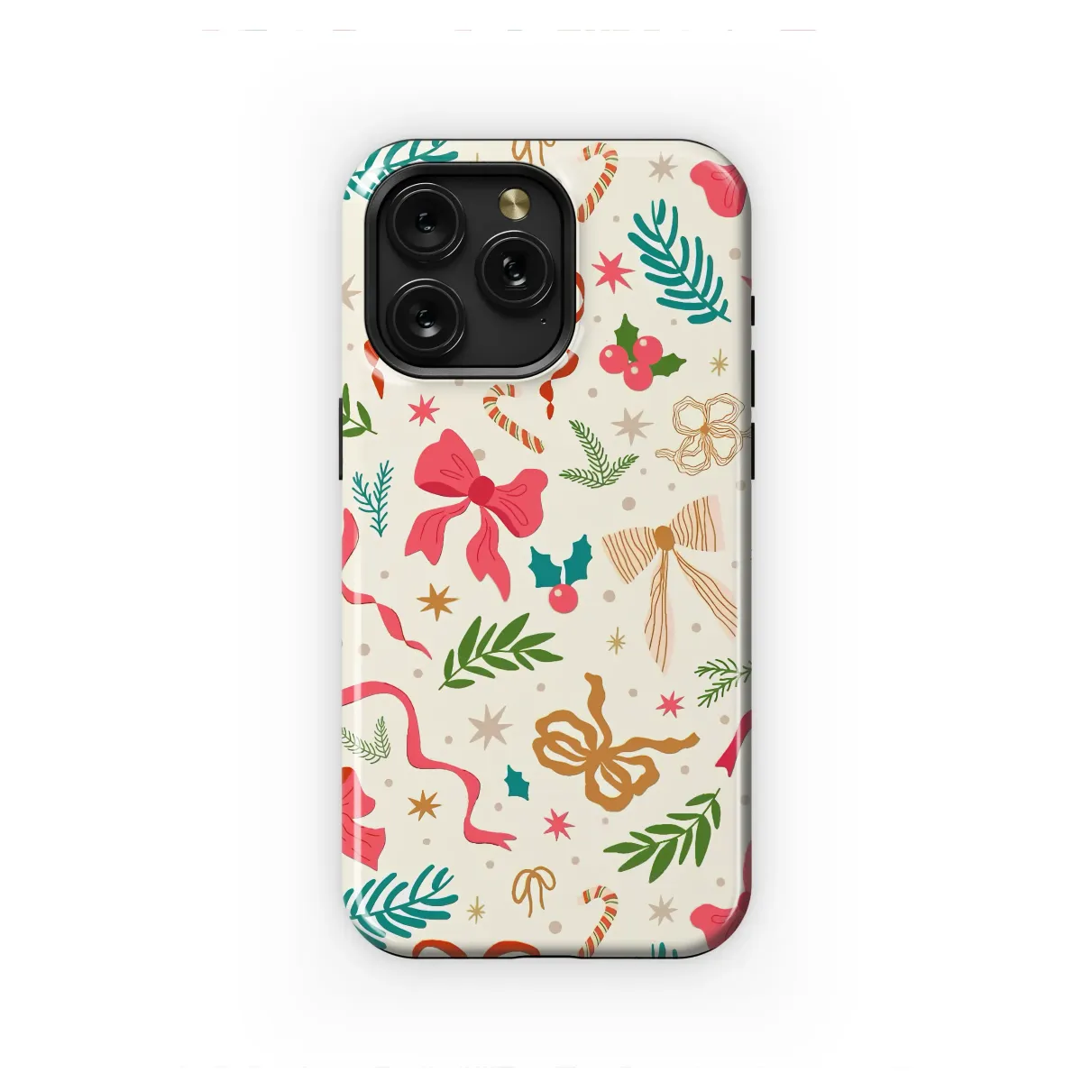 Joyful Holiday Gift Wrap Art Phone Case iPhone Samsung Cover Pixel 8030 - Image 1