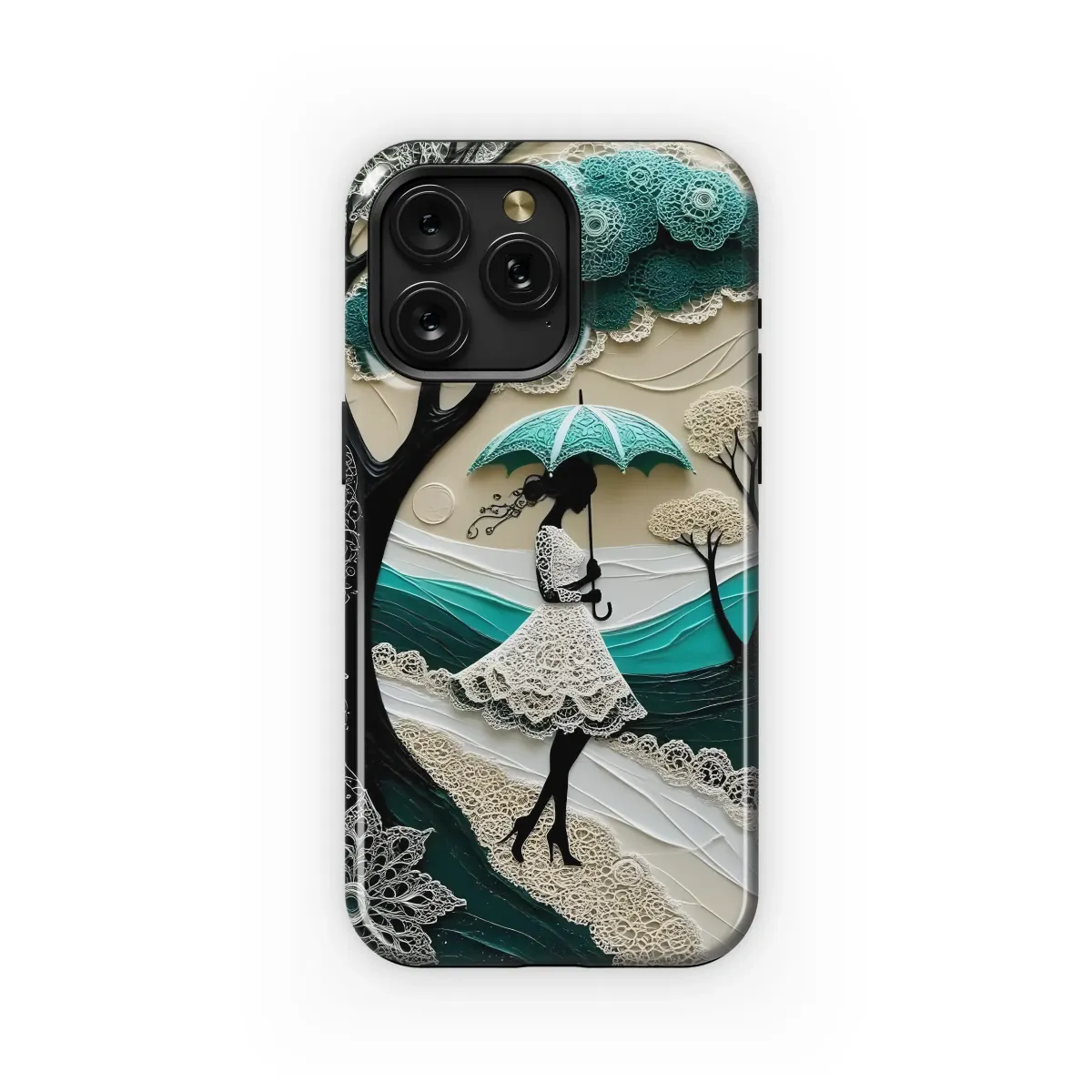 Lace Lady Under Umbrella
 Phone Case iPhone Samsung Cover Pixel 6073 - Image 1