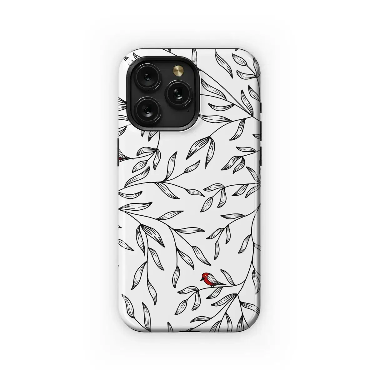 Leafy Branches With Red Birds Phone Case iPhone Samsung Cover Pixel 5280 - Image 1