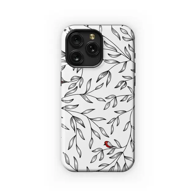 Leafy Branches With Red Birds Phone Case iPhone Samsung Cover Pixel 5280