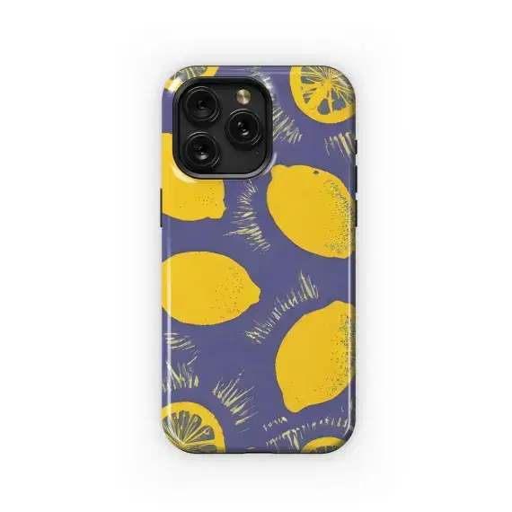 Lemon Cyanotype Print Phone Case iPhone Samsung Cover Pixel 3293 - Image 1