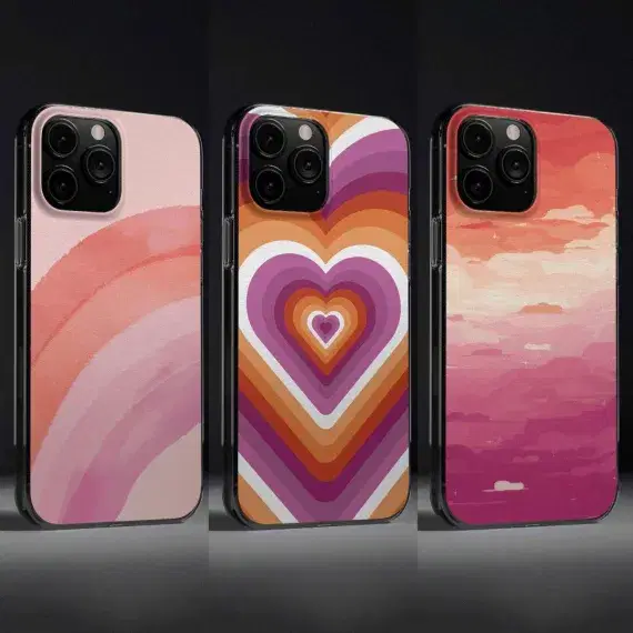 Lesbian Phone Case, Subtle Lesbian Pride, Groovy Phone Case - Image 1