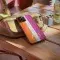 LGBT+ Lesbian Subtle Lineart Pride Phone Case, Bi Aesthetic Wavy Paint Cover - Image 4