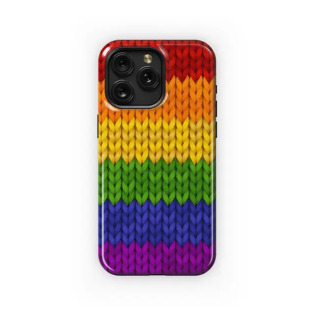 LGBT Rainbow Knit Phone Case iPhone Samsung Cover Pixel 3887