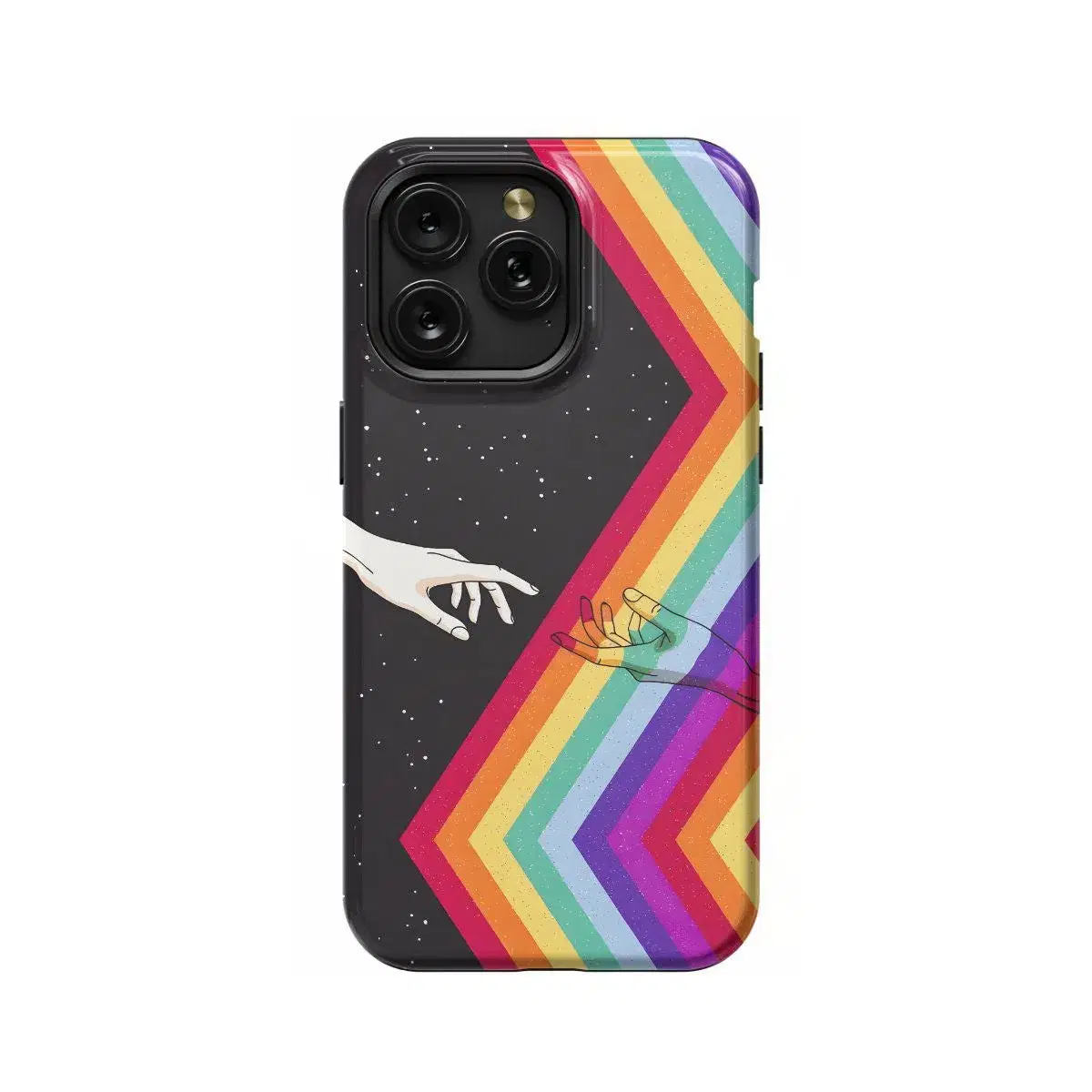 LGBTQ Pride Flag Stars Hands Phone Case iPhone Samsung Pixel & More #170 - Image 1