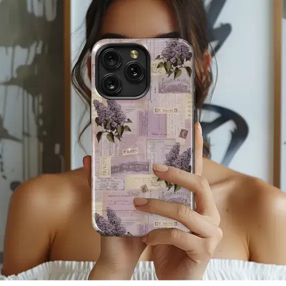 Lilac Vintage Postcards
 Phone Case iPhone Samsung Cover Pixel 5614 - Image 1