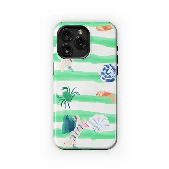 Lilly Pulitzer with Tigers, Crabs, Shells Phone Case iPhone Samsung Cover Pixel 3362 - Image 1