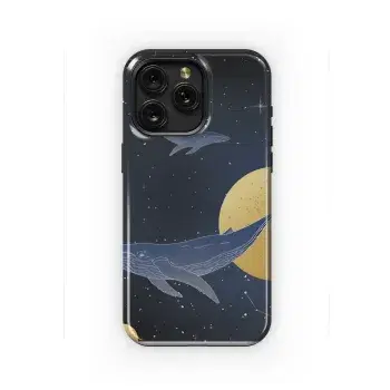 Line Whale Yellow Art Phone Case iPhone Samsung Cover Pixel 2105 - Image 1