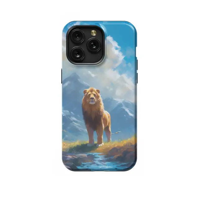 Lion in Mountains Phone Case iPhone Samsung Pixel & More 283