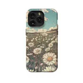 LoFi Flower Daisy Landscape Phone Case iPhone Samsung Cover Pixel 1651 - Image 1