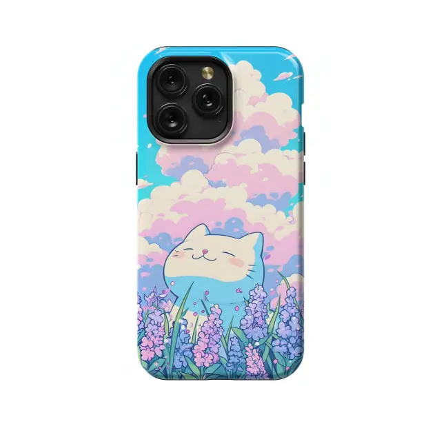 Lofi Kitty Enjoying Spring Phone Case iPhone Samsung Pixel & More 298