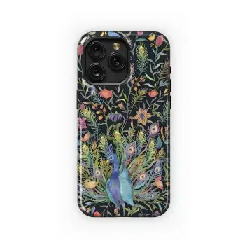 Majestic Peacock Feather Floral Design Phone Case iPhone Samsung Cover Pixel 5441 - Image 1