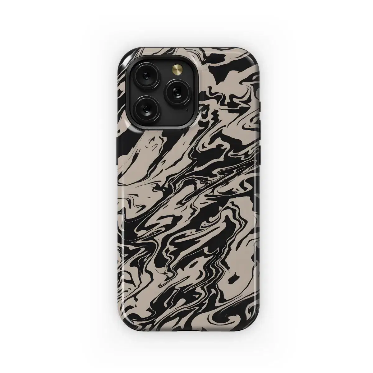 Marbled Wavy Black Phone Case iPhone Samsung Cover Pixel 1955 - Image 1