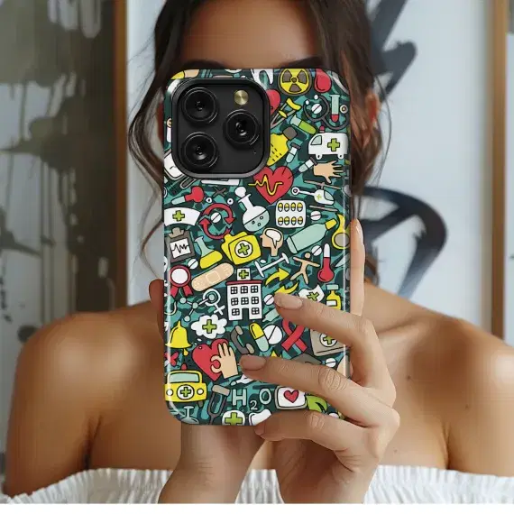 Medicine Doodles Phone Case iPhone Samsung Cover Pixel 2515 - Image 1