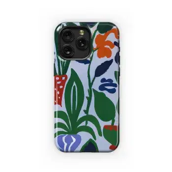 Midcentury Modern Houseplant Gouache Phone Case iPhone Samsung Cover Pixel 3357 - Image 1