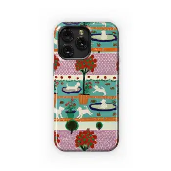 Midcentury Modern Poodle Park Phone Case iPhone Samsung Cover Pixel 3518 - Image 1