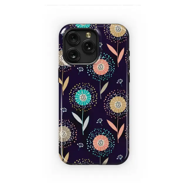 Midnight Floral Fireworks Phone Case iPhone Samsung Cover Pixel 6601