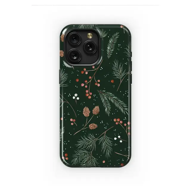 Midnight Forest Winter Botanical Print Phone Case iPhone Samsung Cover Pixel 8077
