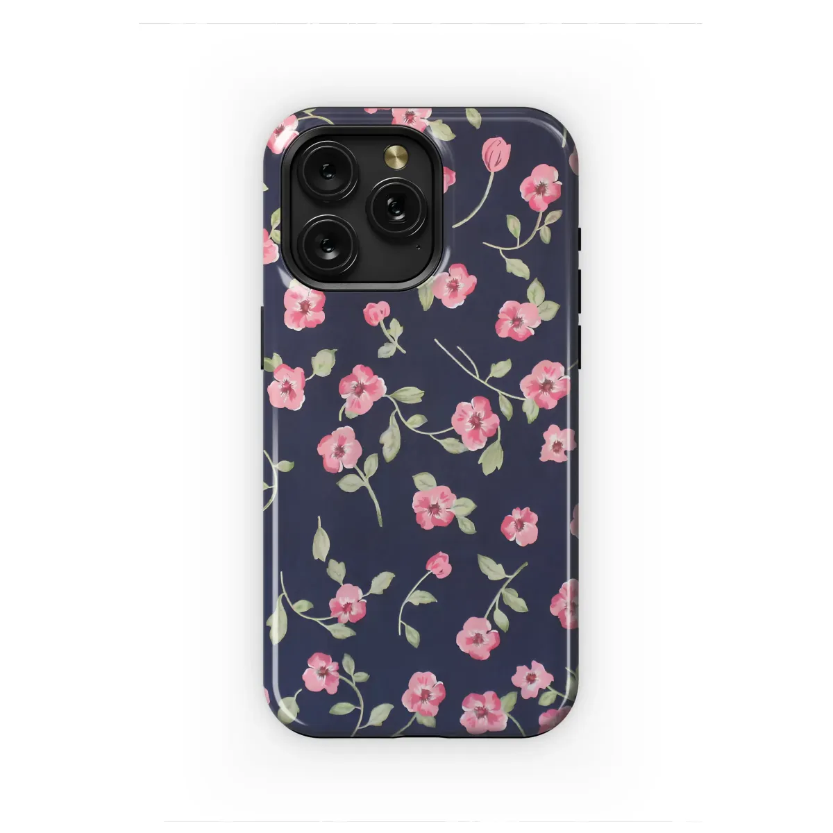Midnight Garden Pink Floral Blooms Phone Case iPhone Samsung Cover Pixel 7219 - Image 1
