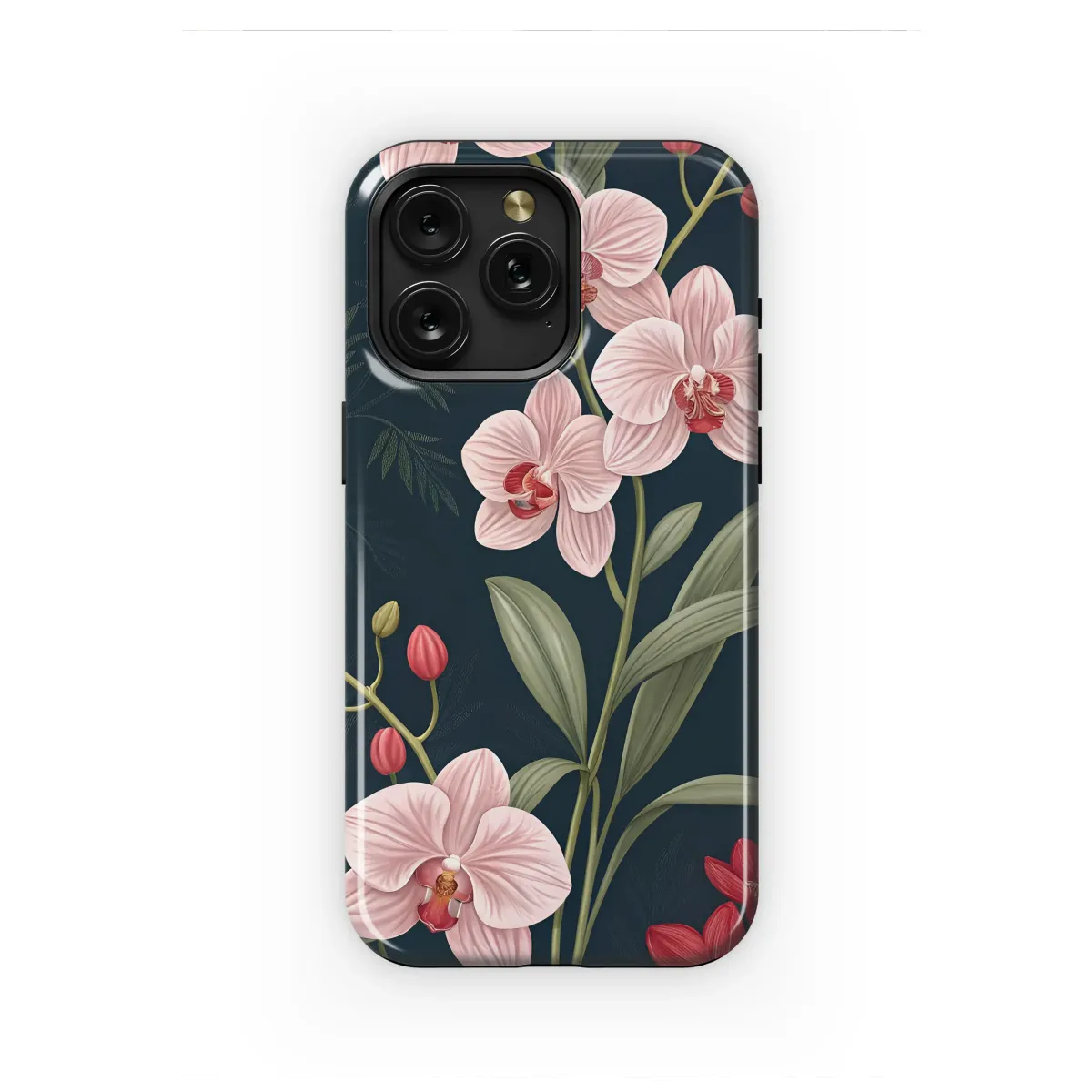 Midnight Orchid Garden Botanical Art Phone Case iPhone Samsung Cover Pixel 7018 - Image 1