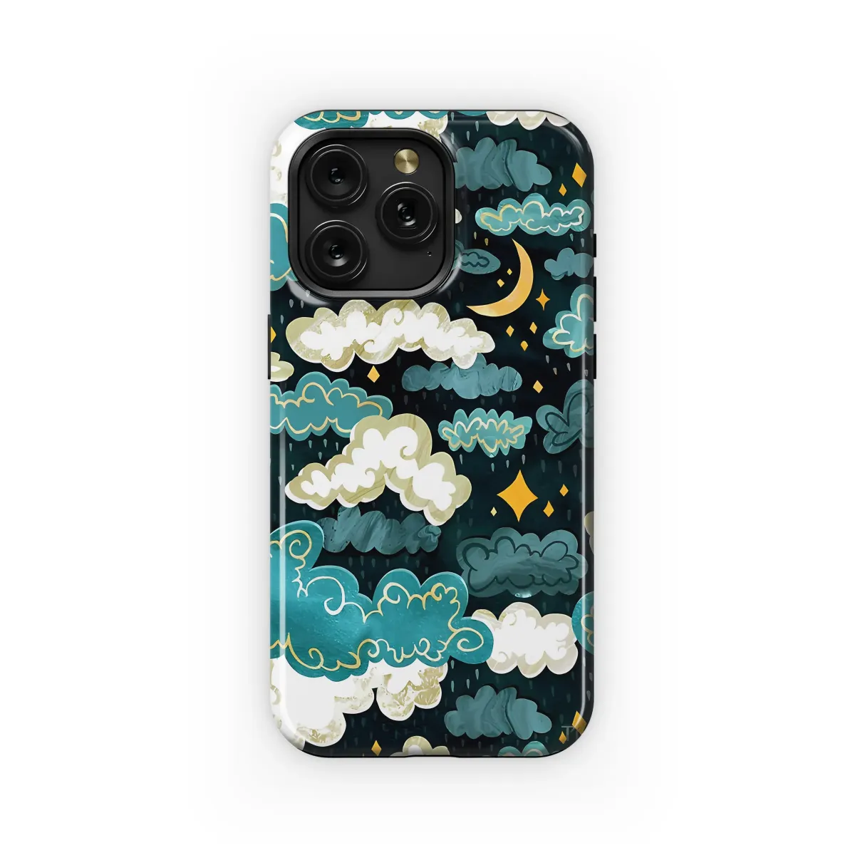 Midnight Rain and Golden Clouds Phone Case iPhone Samsung Cover Pixel 7019 - Image 1