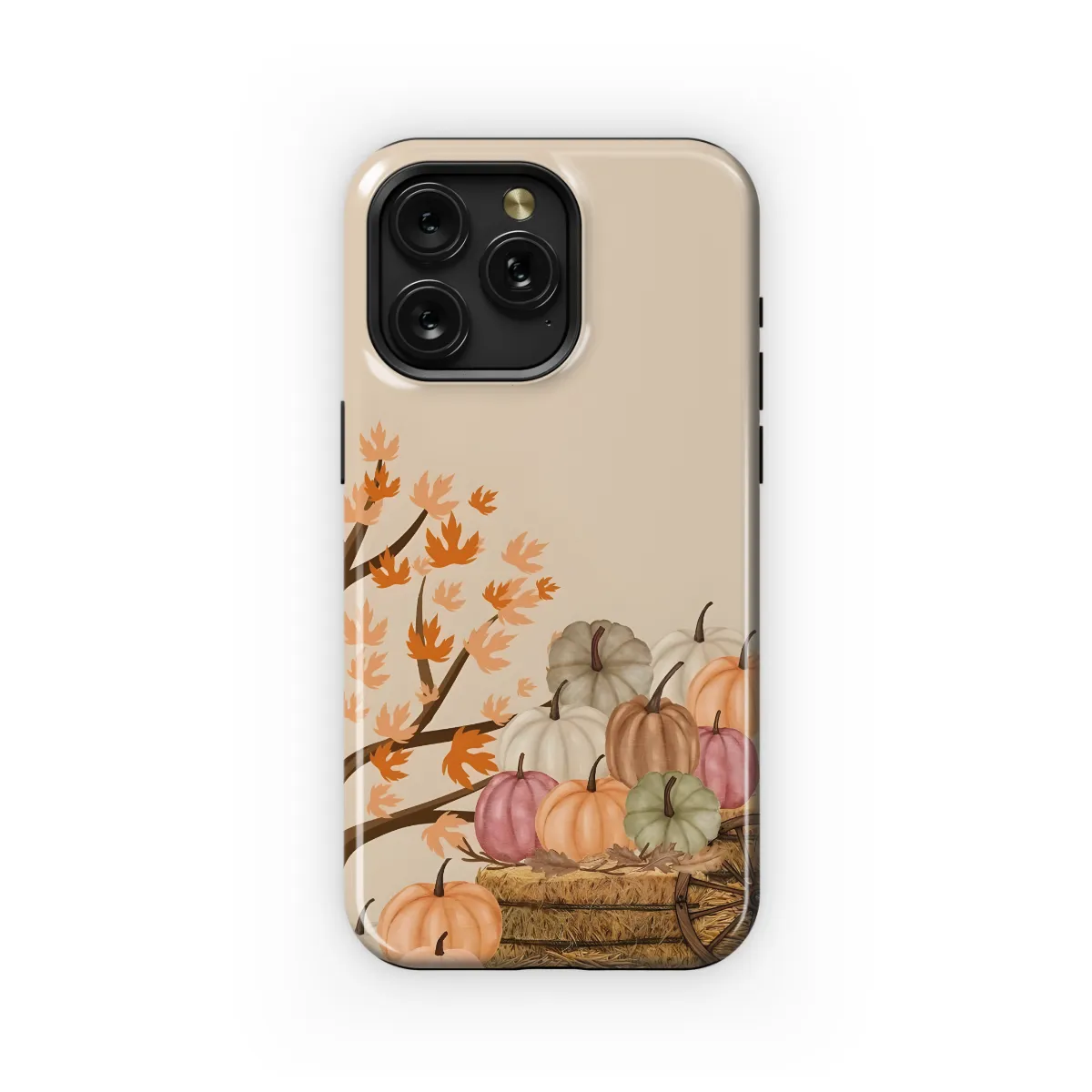 Minimalist Autumn Pumpkin Harvest Tree Fall Phone Case iPhone Samsung Cover Pixel 1717 - Image 1