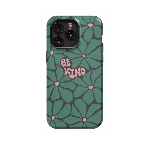 Minimalist Flower Motivational Affirmation Qute Coquette Be Kind Phone Case iPhone Samsung Pixel & More 428 - Image 1