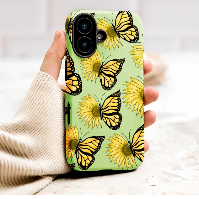 Monarch Butterfly Sunflower Hybrid Floral Pattern Phone Case Cover for iPhone 17 Pro Max 16 15 13 Samsung S26 S25 Pixel 9910