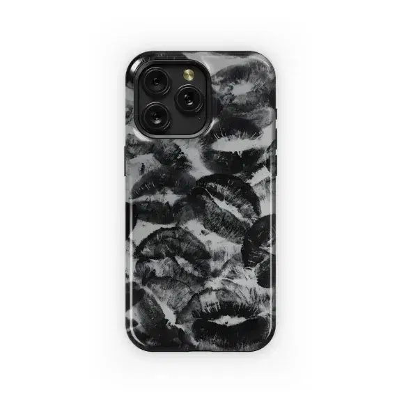 Monochrome Kiss Marks Phone Case iPhone Samsung Cover Pixel 5779 - Image 1