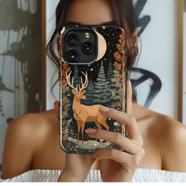 Moonlit Forest Deer
 Phone Case iPhone Samsung Cover Pixel 5657 - Image 1