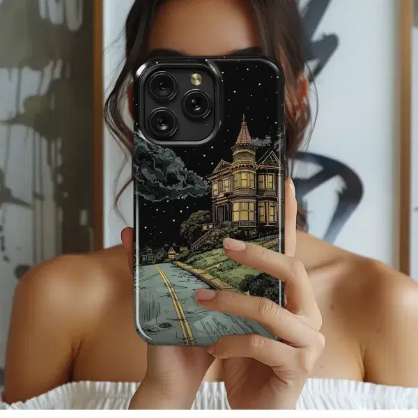 Moonlit Victorian Hilltop
 Phone Case iPhone Samsung Cover Pixel 5693 - Image 1