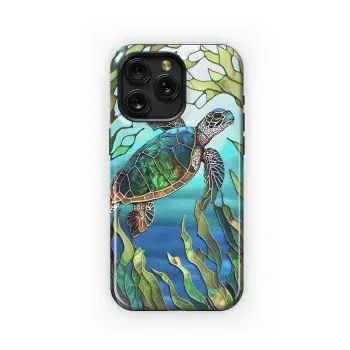 Mosaic Ocean Sea Coral Animal Turtle Phone Case iPhone Samsung Cover Pixel 1991 - Image 1