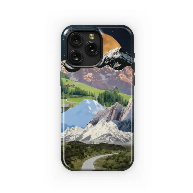 Mountain Collage Under Moonlight Phone Case iPhone Samsung Cover Pixel 4969