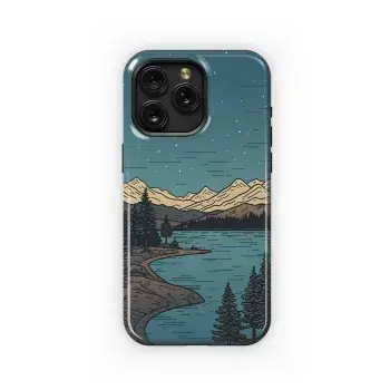 Mountain Lake Night
 Phone Case iPhone Samsung Cover Pixel 5551 - Image 1