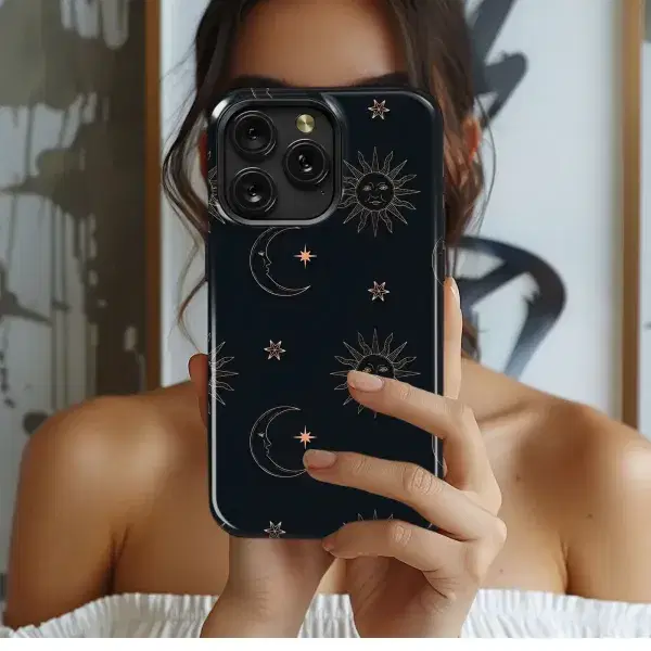 Mountain Starry Night Reflection Phone Case iPhone Samsung Cover Pixel 4855 - Image 1