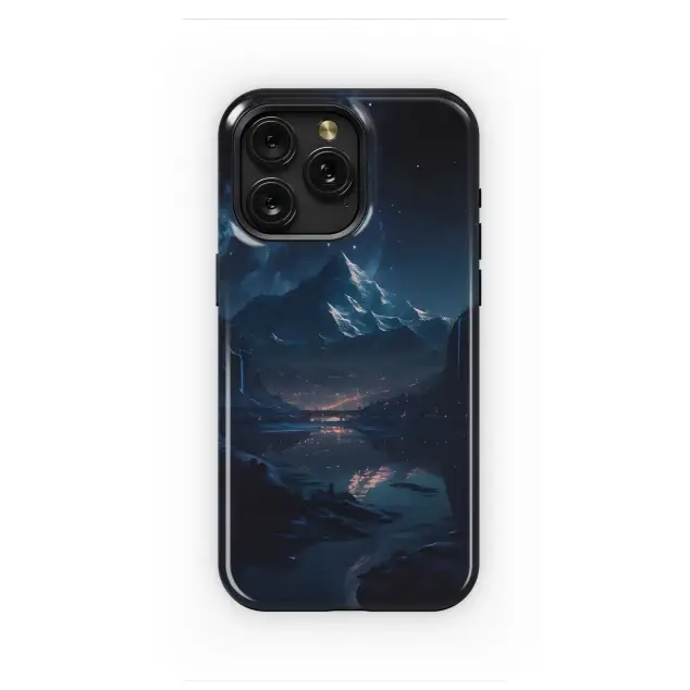 Mountain Starry Night Reflection Phone Case iPhone Samsung Cover Pixel 4855
