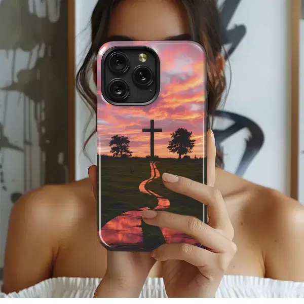 Mountains, Moon, Stars, and Love Phone Case iPhone Samsung Cover Pixel 4978 - Image 1