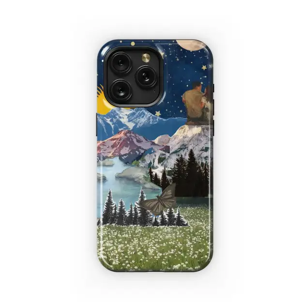 Mountains, Moon, Stars, and Love Phone Case iPhone Samsung Cover Pixel 4978