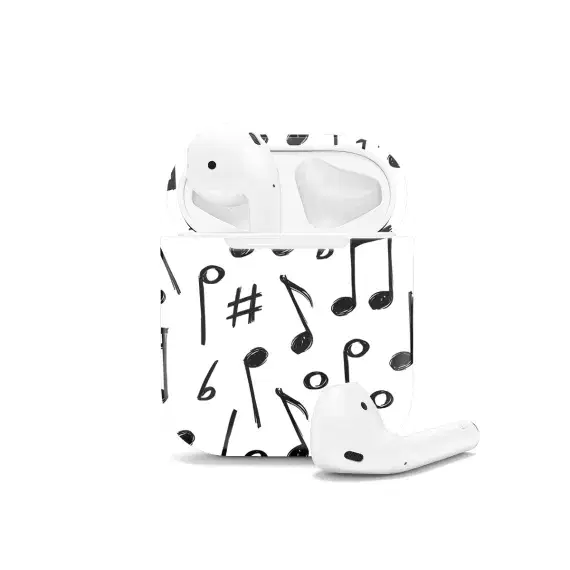 Music Notes Hand Draw AirPods Case AirPods Pro AirPods Pro 2 AirPods 3 AirPods 2 Glossy 1628 - Image 1