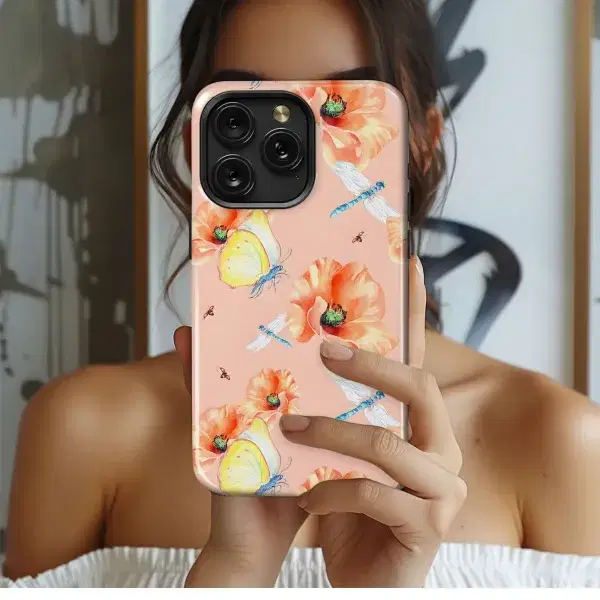Mystical Cat Moon and Flowers Phone Case iPhone Samsung Cover Pixel 5445 - Image 1