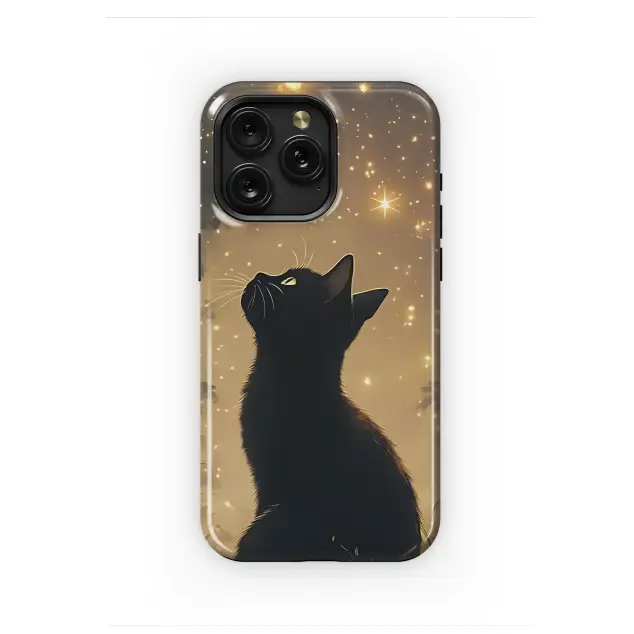 Mystical Night Black Cat Phone Case iPhone Samsung Cover Pixel 3713
