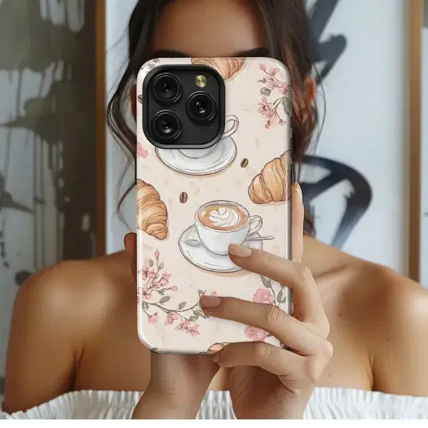 Navy Cherry Blossom Pattern Phone Case iPhone Samsung Cover Pixel 5339 - Image 1