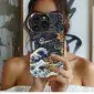 Navy Floral Gold Accents
 Phone Case iPhone Samsung Cover Pixel 5601 - Image 1