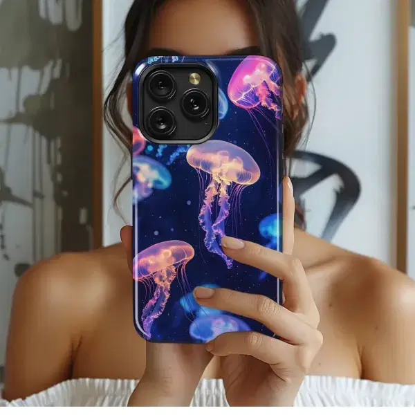 Neon Jellyfish Glow
 Phone Case iPhone Samsung Cover Pixel 5615 - Image 1