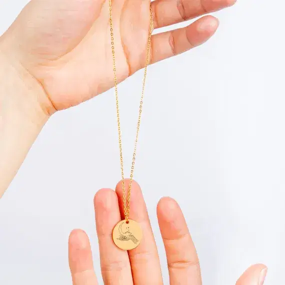 Night Court Symbol Necklace, Acotar Necklace Velaris Acomaf Starry Mountains, Bookish Jewelry, Gift for Her, Court of Dreams Back Engraved - Image 1