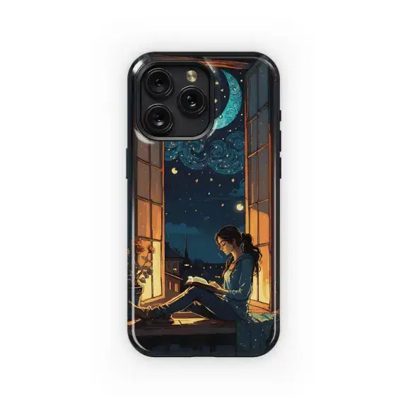 Night Reading Moonlit Window
 Phone Case iPhone Samsung Cover Pixel 4594 - Image 1