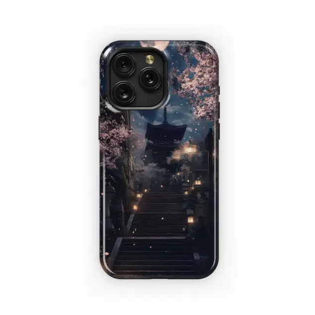 Night Sakura Steps Phone Case iPhone Samsung Cover Pixel 6176