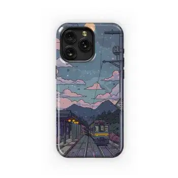 Night Train Cityscape
 Phone Case iPhone Samsung Cover Pixel 4014 - Image 1