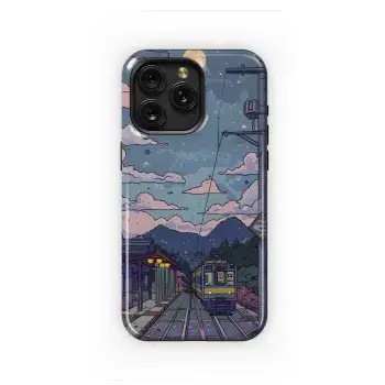Night Train Station Art
 Phone Case iPhone Samsung Cover Pixel 5485 - Image 1
